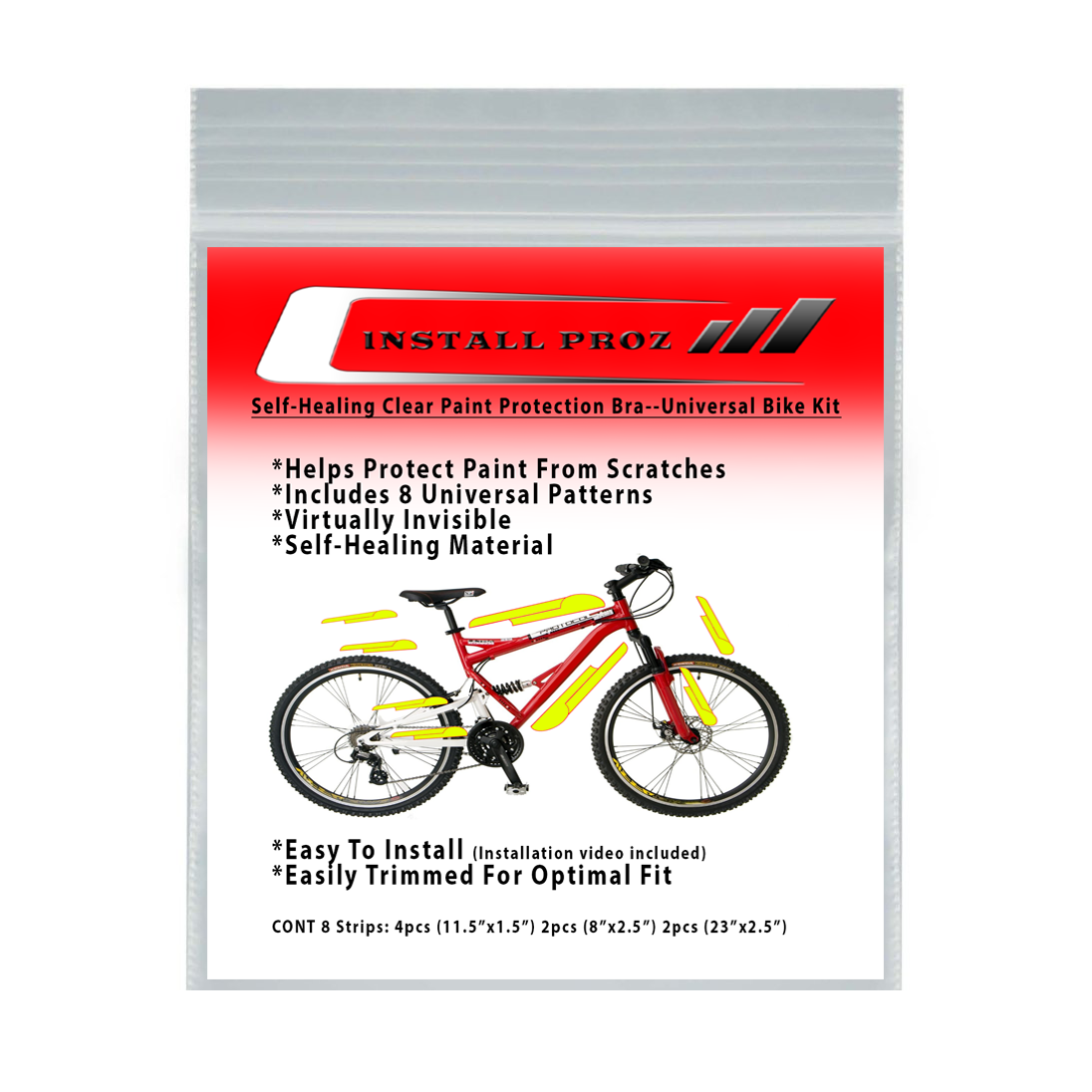 Self-Healing Clear Paint Protection Film--Universal Bicycle Kit